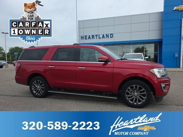 2021 Ford Expedition Max Limited in Red — front three-quarter view