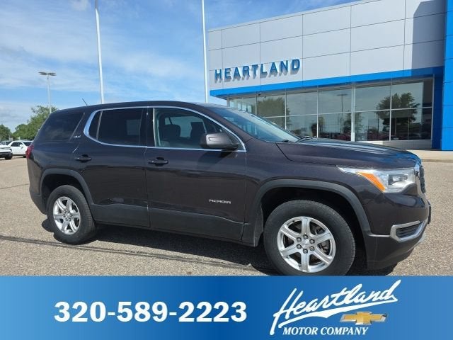 2018 GMC Acadia SLE in Iridium Metallic — front three-quarter view
