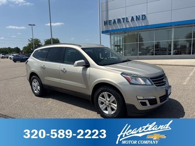2013 Chevrolet Traverse LT in Champagne Silver Metallic — front three-quarter view