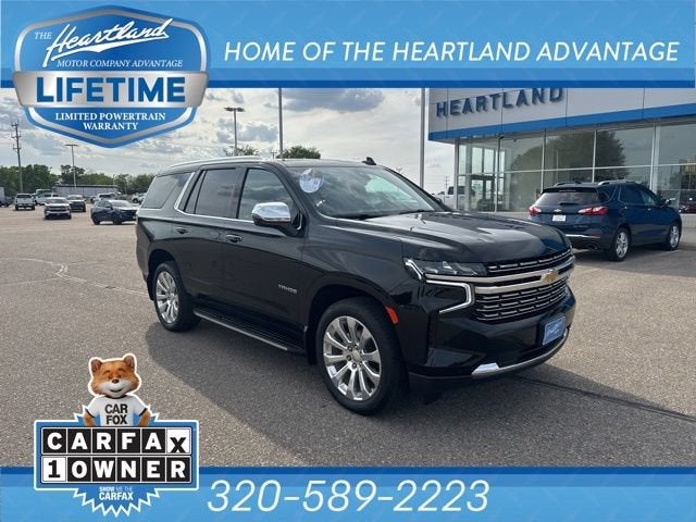 2022 Chevrolet Tahoe Premier in Black — front three-quarter view