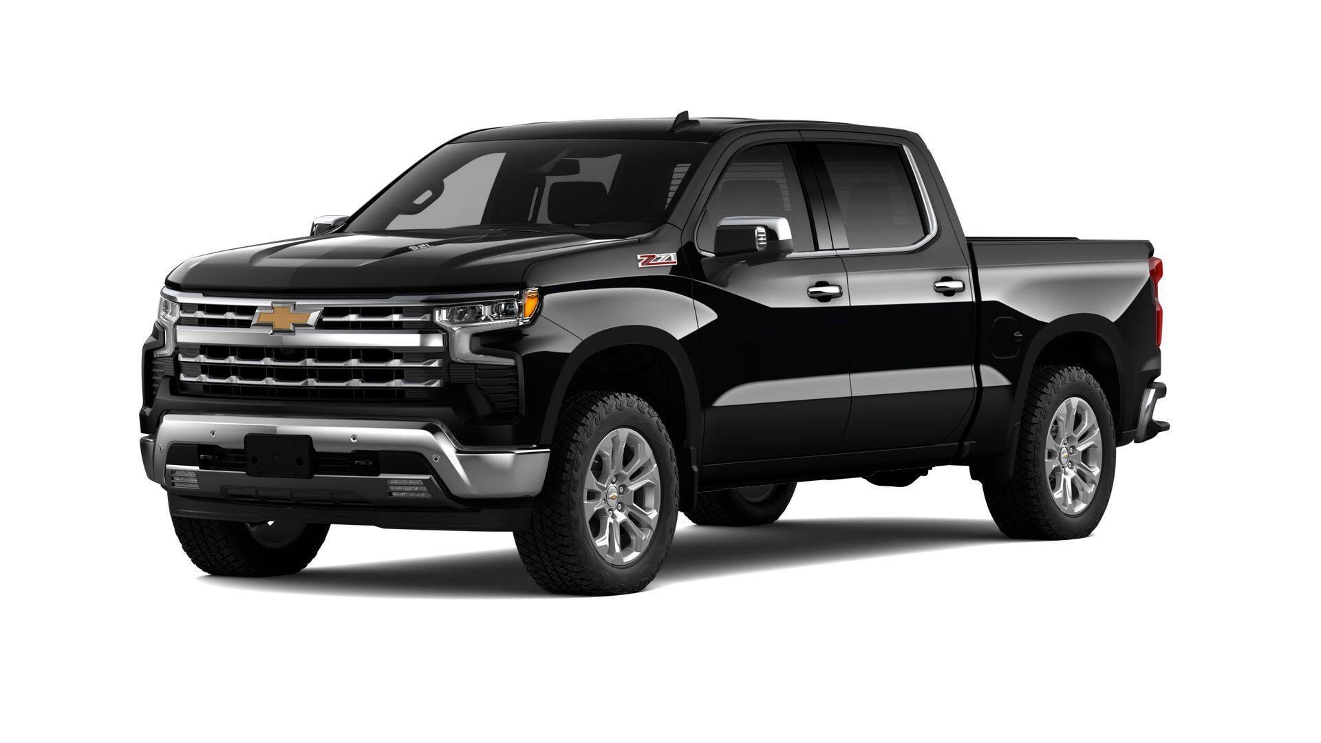 2026 Chevrolet Silverado 1500 LTZ in Black — front three-quarter view